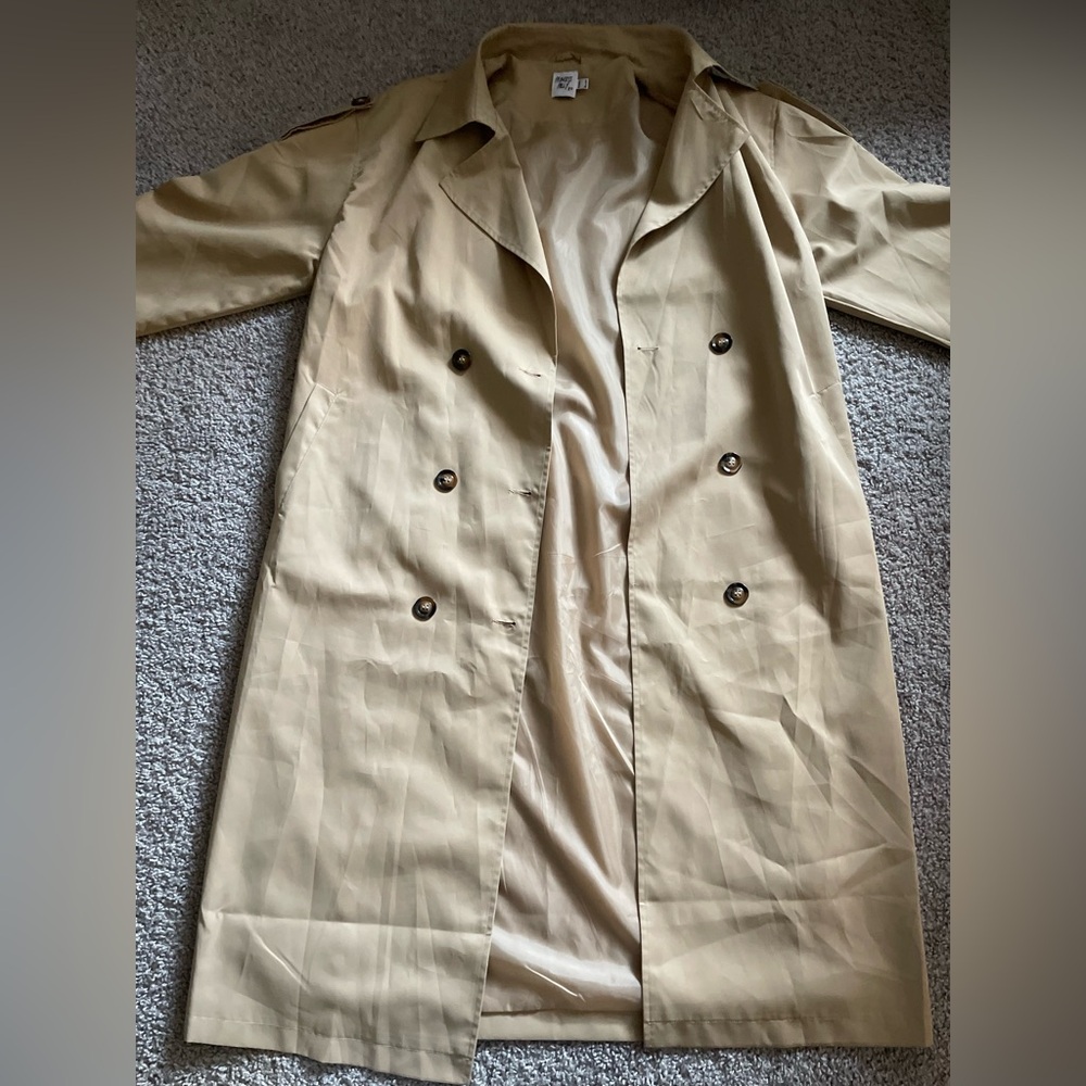 Princess Polly Beige Trench Coat - Picture 3 of 4